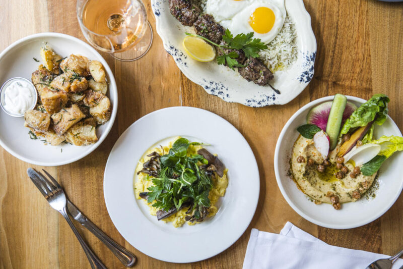 Assortment of brunch dishes at Ema