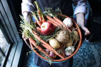 Braising Vegetables at Mon Ami Gabo