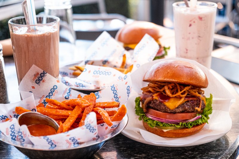 buger, fies and boozy milkshakes