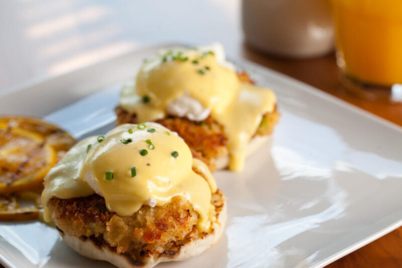 Wildfire's Oven Roasted Crack Cakes Benedict