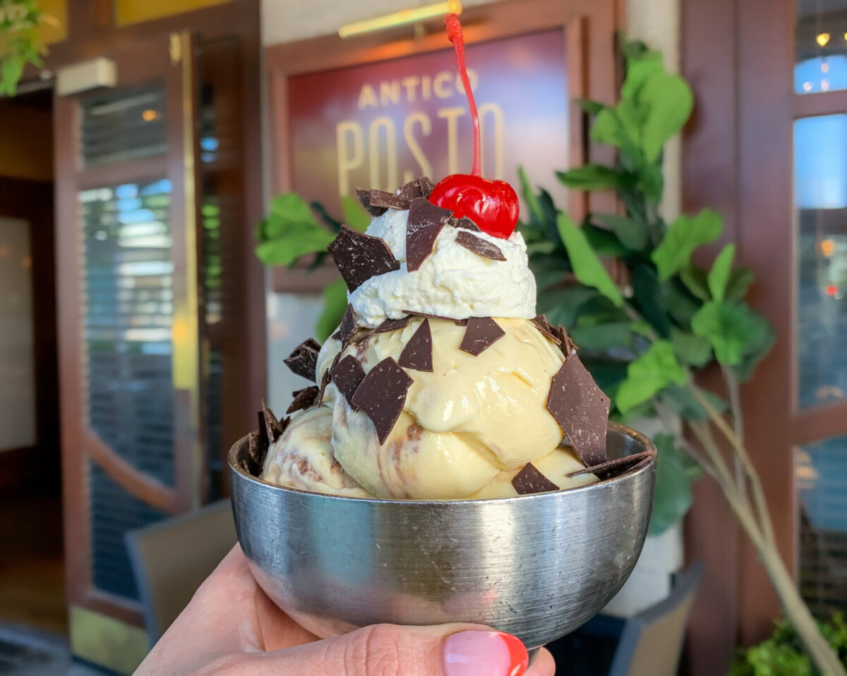 Banana Split Gelato at Antico Posto