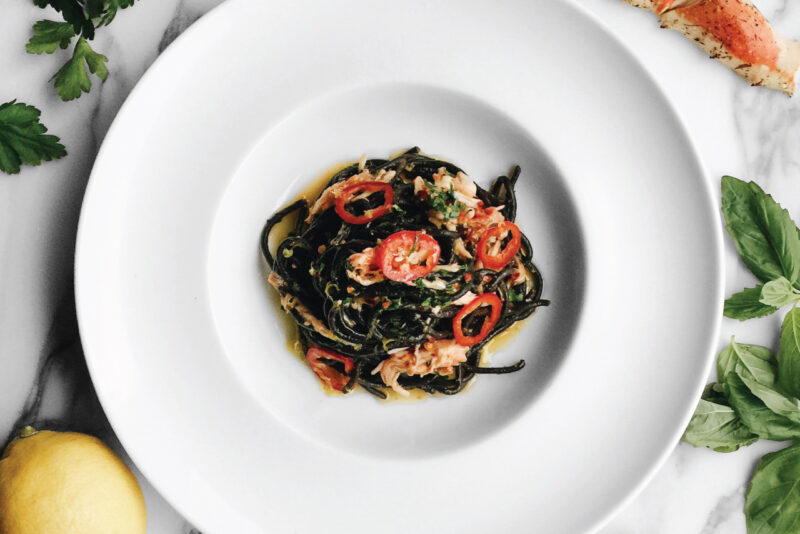 Spicy Crab & Squid Ink Pasta at RPM Italian