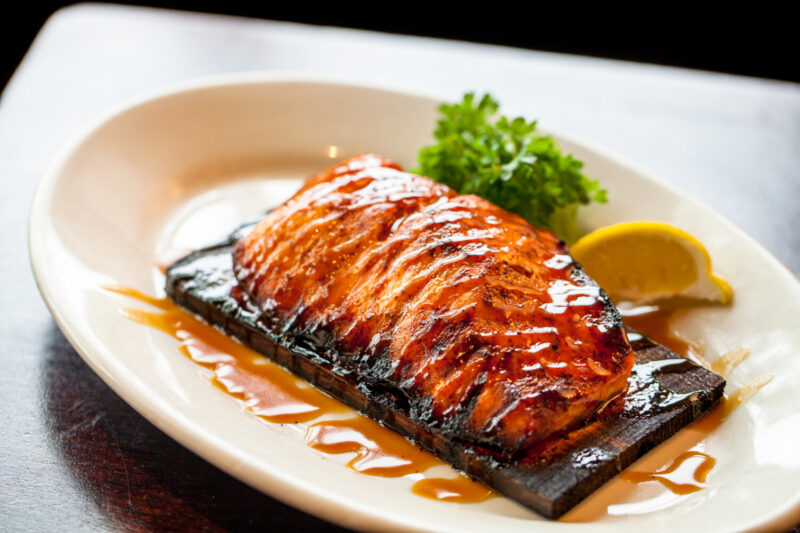 Cedar Planked Salmon at Wildfire Tysons