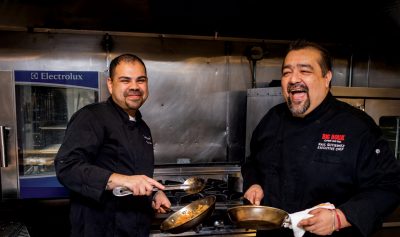 Chef ozzie and raul in the test kitchen