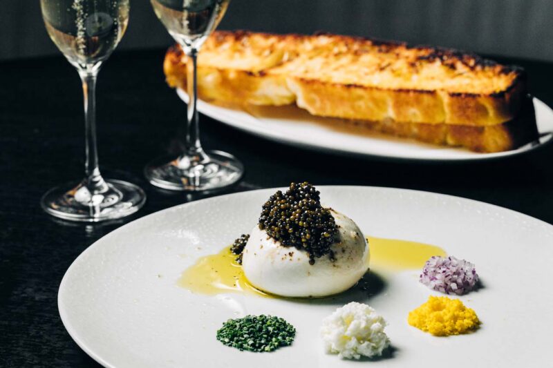 Imported Burrata and Caviar at RPM Italian
