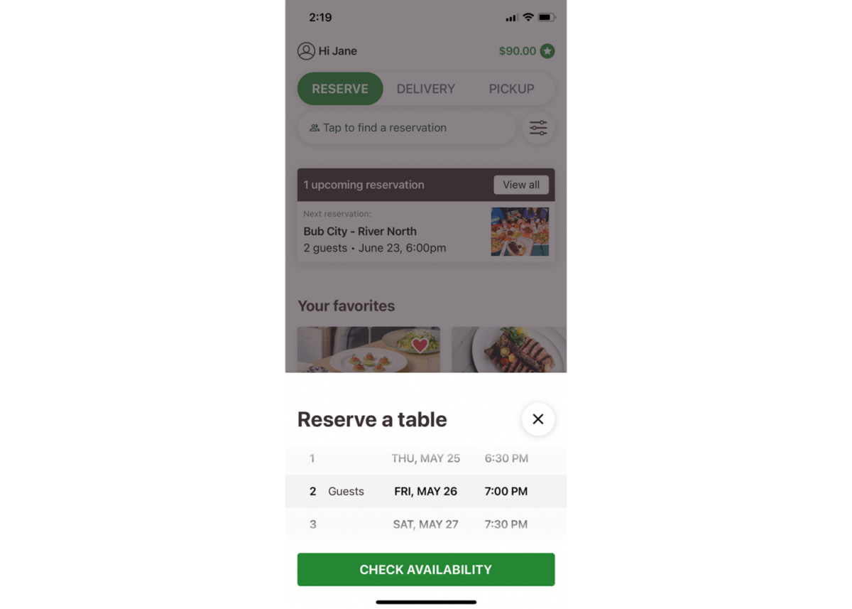 Screenshot of the Lettuce Eats App