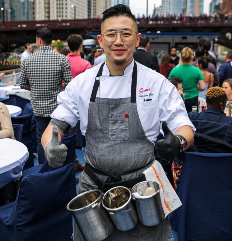 Shaw's Crab House roaming oyster shucker