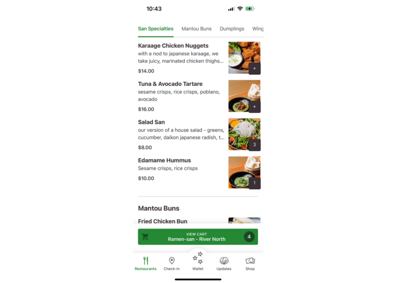LettuceEats App screenshot of Browse and Build Cart