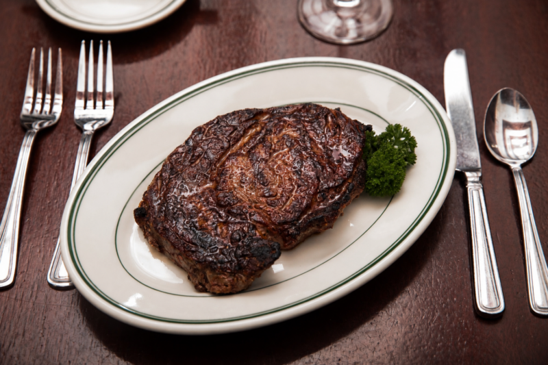 Joe's Seafood Steak served on a plate