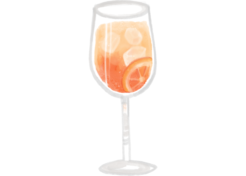 PIZZERIA PORTOFINO'S VENETIAN SPRITZ COCKTAIL ILLUSTRATION