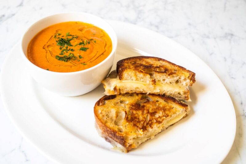 Herbed Tomato Soup with Grilled Cheese from Summer House