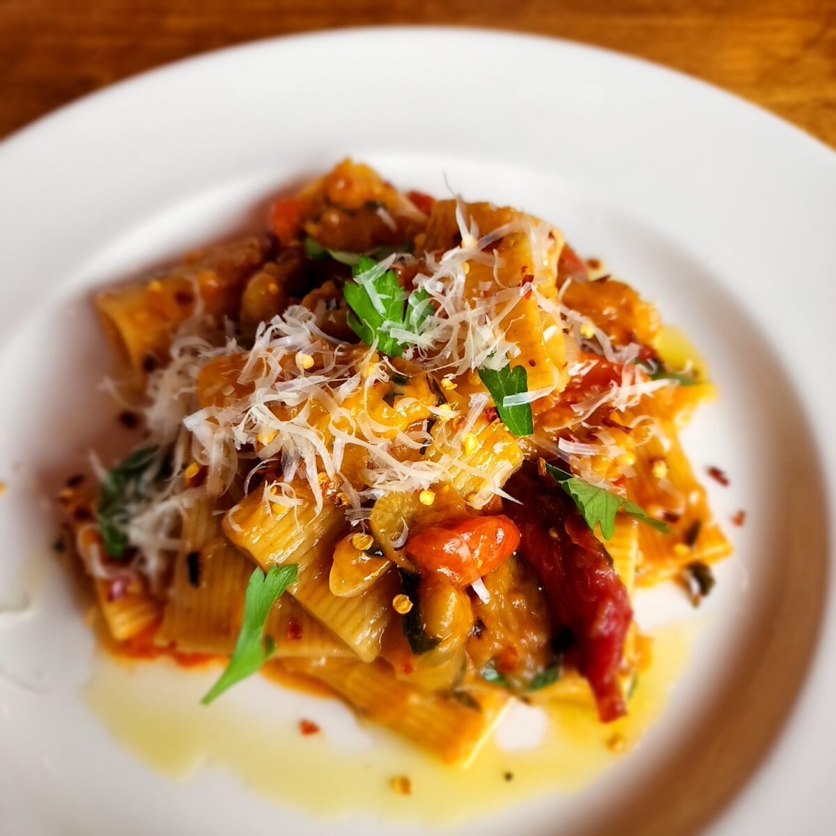 Rigatoni with Charred Eggplant Lettuce Entertain You