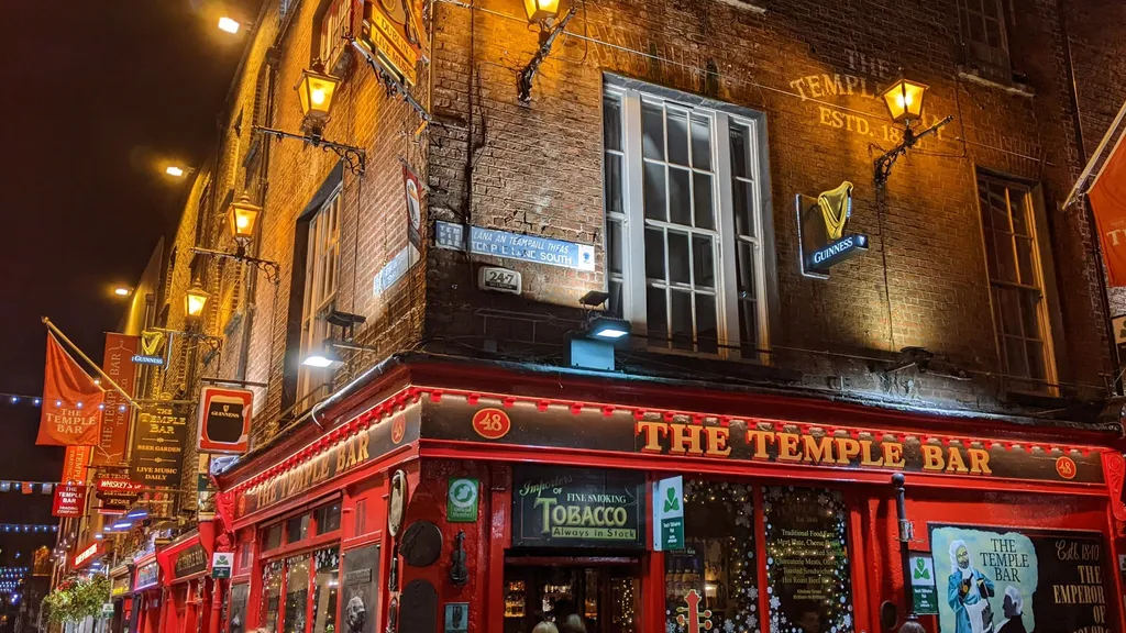 Temple Bar bei Nacht: Pub & History Tour in Dublin individuelle Stadtführung