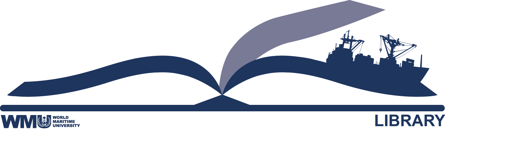 WMU library logo - Open book with ship sailing across