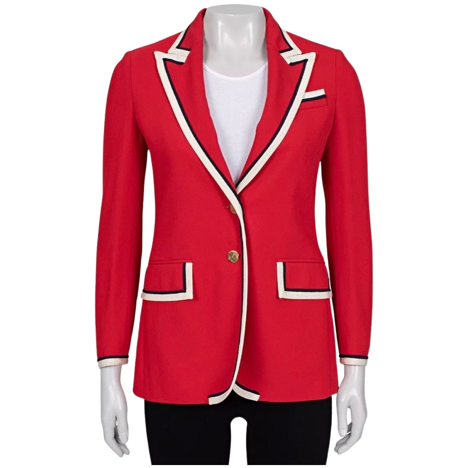 Gucci Fitted Jacket Contrast Trim