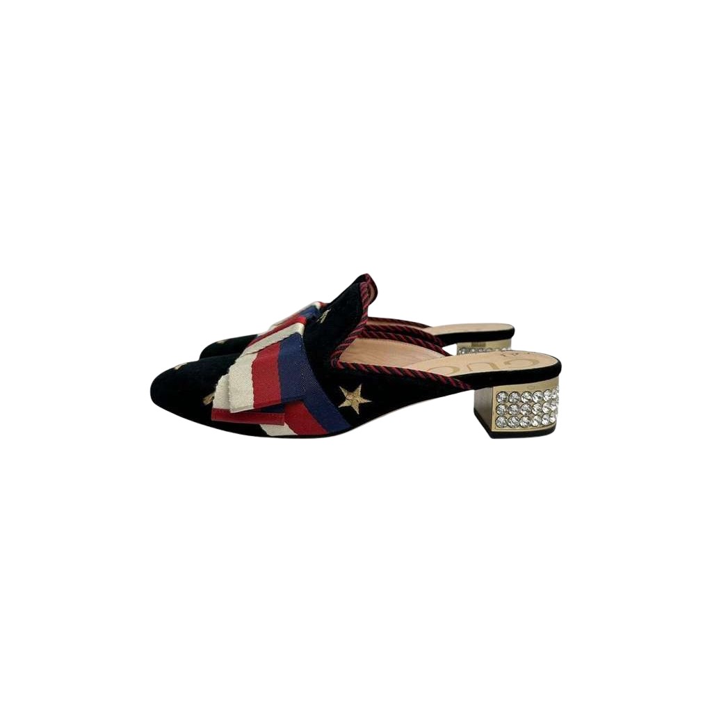 Gucci Emellished Bow Mules