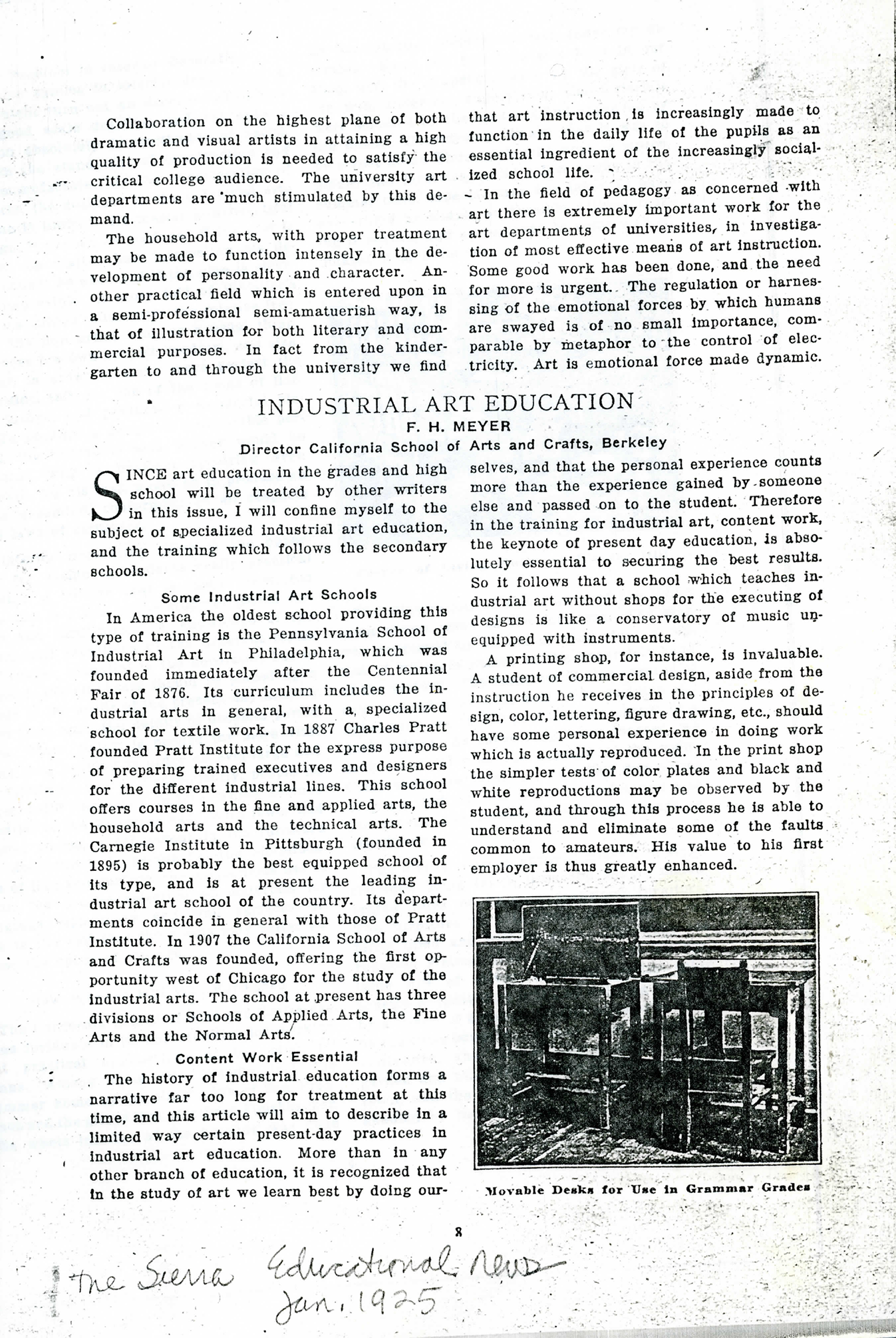 The Joy of Life is Doing Things – CCA 100 Years Ago | CCA Libraries