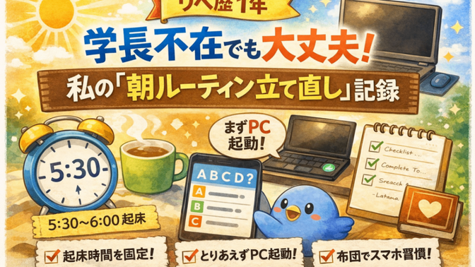 おかえりなさい、学長。朝ライブ依存で調子を崩した私が“自分のペース”を取り戻すためにやった3つのこと