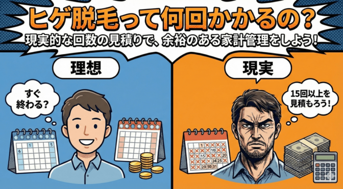 「ヒゲ脱毛って何回かかるの？」現実的な回数の見積りで、余裕のある家計管理をしよう！