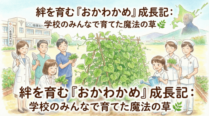  絆を育む「おかわかめ」成長記：学校のみんなで育てた魔法の草 