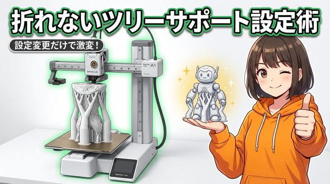 ツリーサポートが折れる理由と、折れにくくする設定術（Slim vs Strong＋インフィル補強）