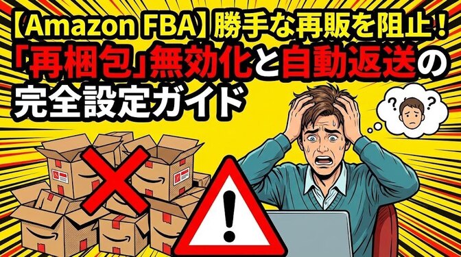 【Amazon FBA】勝手な再販を阻止！「再梱包」無効化と自動返送の完全設定ガイド
