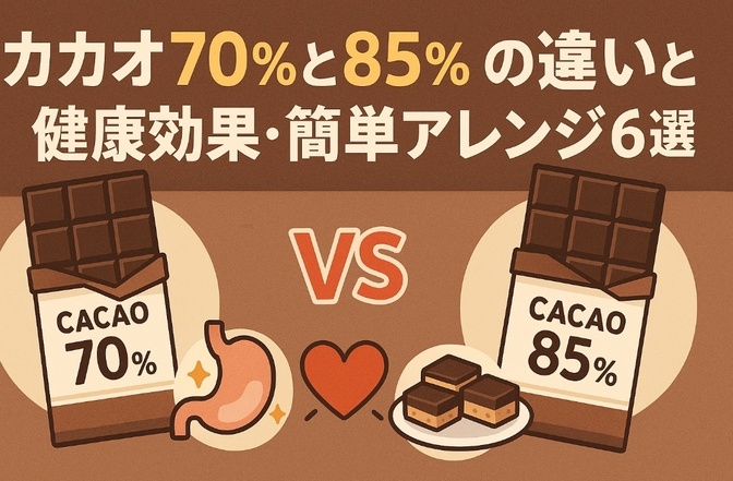 カカオ70％と85％の違いと健康効果・簡単アレンジ6選