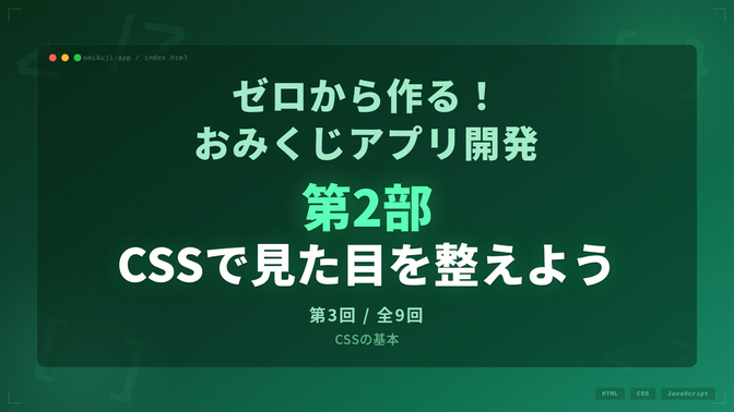 【プログラミング入門 第3回】CSSで見た目を整えよう