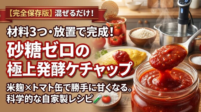 【完全保存版】米麹×トマト缶だけ。科学が裏付ける"発酵ケチャップ"の作り方ガイド 🧪🍅