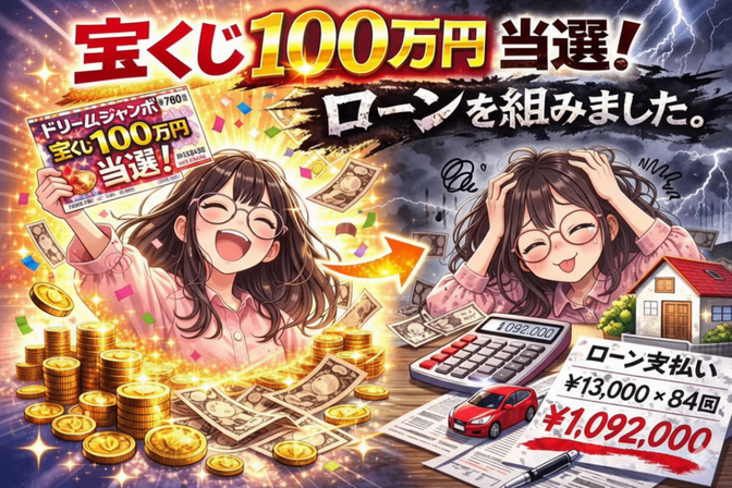 宝くじ100万円当選。なのに100万円以上のローンを組んだ私の行く末…