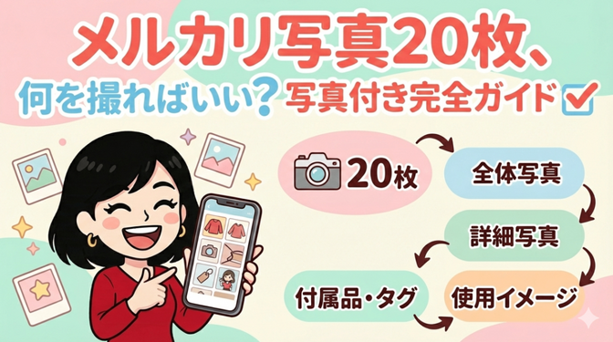 【🔰写真付き完全ガイド】メルカリ写真20枚、何を撮ればいい？