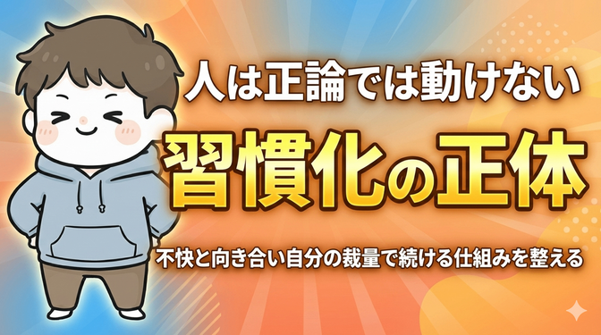 【人は正論では動けない】不快と向き合う習慣化の正体｜自分の裁量で続ける仕組みを整える