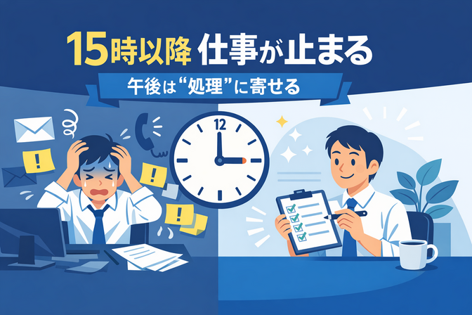 15時以降、仕事が止まる人へ。午後は“処理”に寄せるだけで楽になる☕️