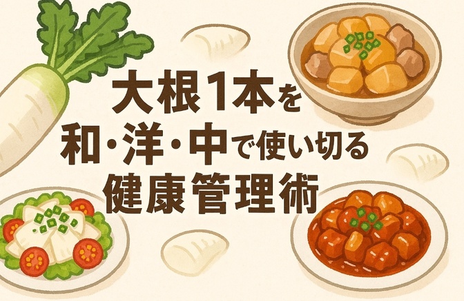 大根1本を和・洋・中で使い切る献立と健康管理術
