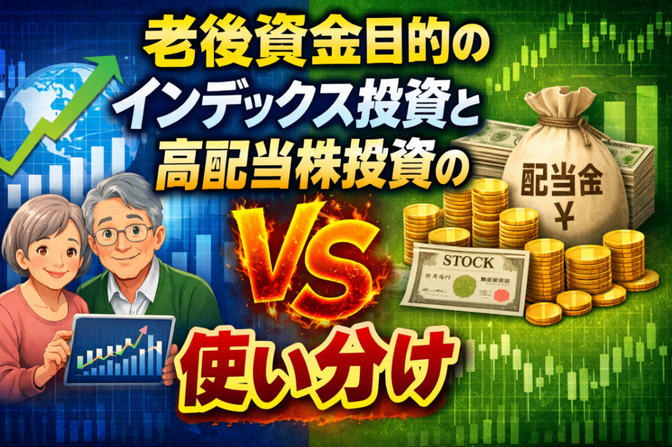 老後資金目的のインデックス投資と高配当株投資の使い分け