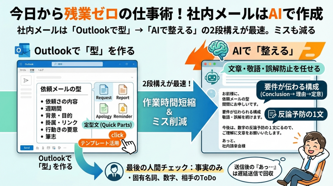 今日から残業ゼロの仕事術！社内メールはAIで作成