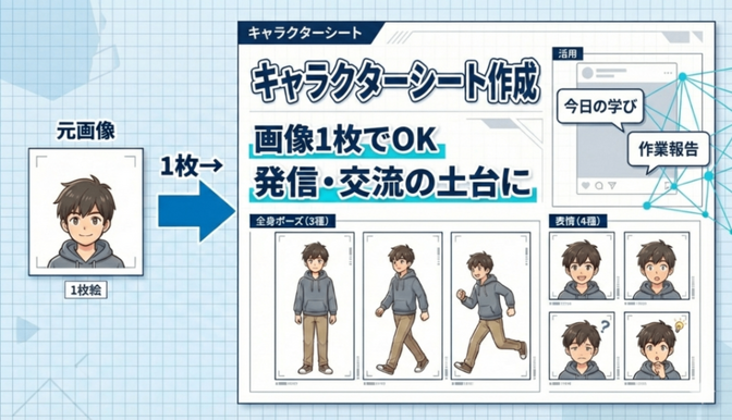 アイコンを使って自分専用のキャラクターシートを発信の土台にしよう！