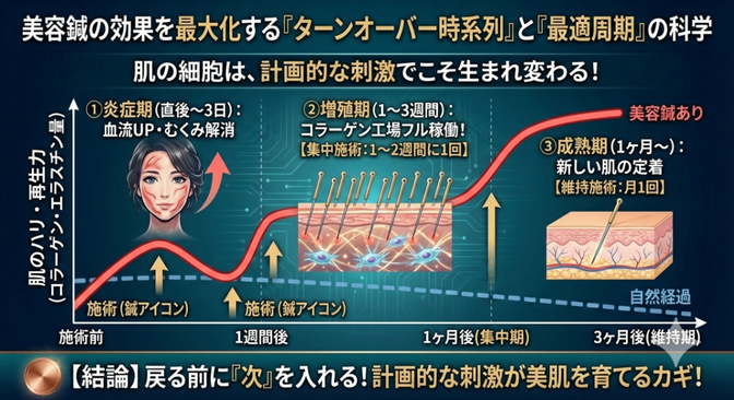 【効果を最大化する通い方】美容鍼の後は肌で何が起きている？