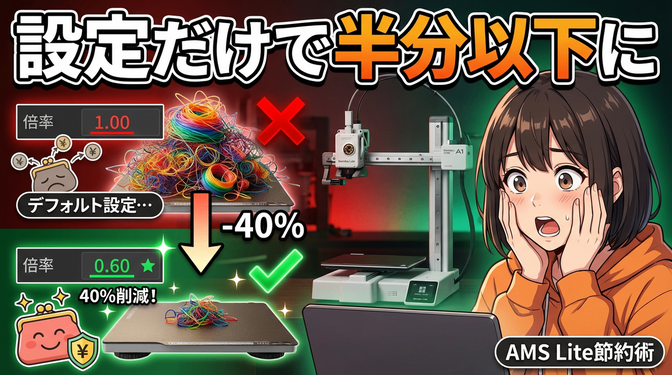 【AMS Lite節約術・前編】フラッシュボリュームの基本設定で廃材を40%削減✨