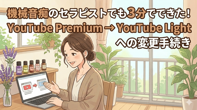 機械音痴のセラピストでも3分でできた！YouTube Premium → Light への変更手続き