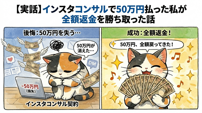 【実話】インスタコンサルで50万円払った私が、全額返金を勝ち取った話