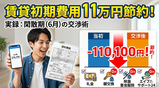 実録！賃貸マンションの初期費用を11万100円節約した全記録