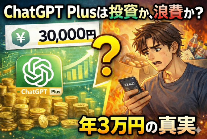ChatGPT Plusは投資か、浪費か？年3万円の真実
