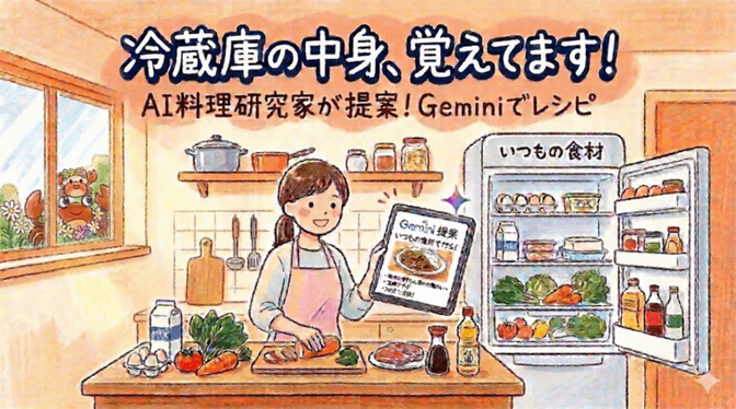 毎回食材を打ち込むの、やめました。Geminiで“うちにあるものを覚えるレシピAI”を作ってみよう