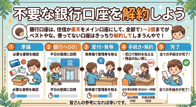 【貯める力】不要な銀行口座を解約しよう