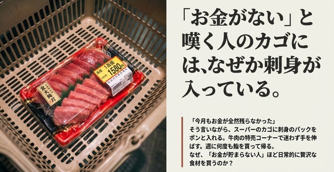 「お金が貯まらない人」ほど、なぜか刺身・牛肉・鮨を日常的に買っている