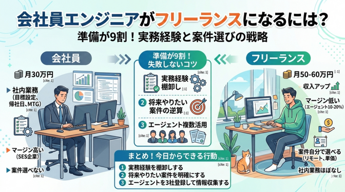 会社員エンジニアからフリーランスへ｜実務経験と案件選びの戦略