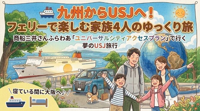 九州からUSJへ！家族4人フェリーで楽しむゆっくり旅