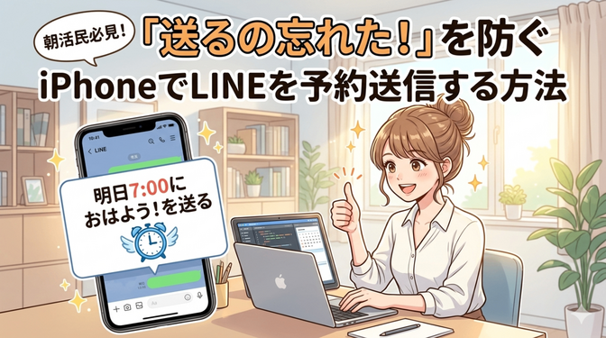 朝活民必見｜「送るの忘れた！」を防ぐ iPhoneでLINEを予約送信する方法
