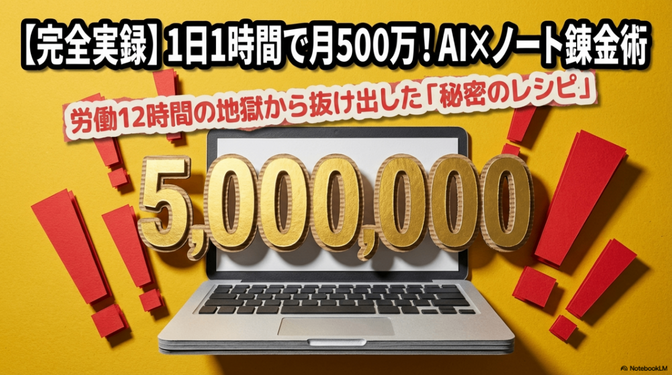 【プロンプト公開】月500万を稼ぐ「AI×note販売」の衝撃。労働1時間で自由になる錬金術